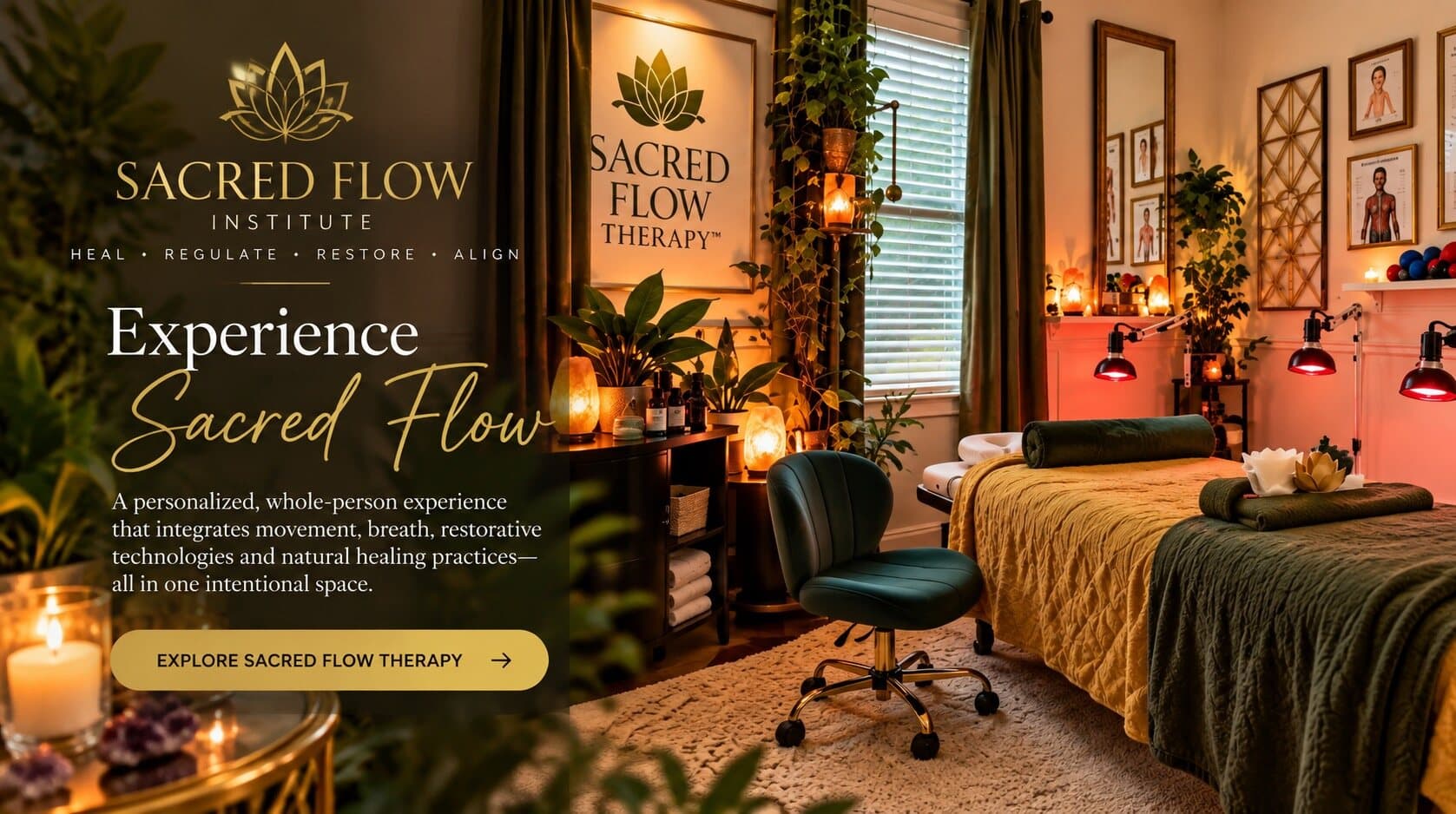 Sacred Flow Institute. Experience Sacred Flow: a personalized, whole-person experience in Dr. Crystal’s Sacred Flow Therapy suite. Explore Sacred Flow Therapy.